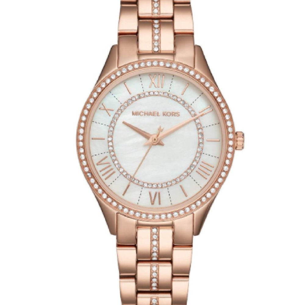 Michael Kors Mini Lauryn Pavé Stainless Steel Case Women's Gold-Tone - MK3899